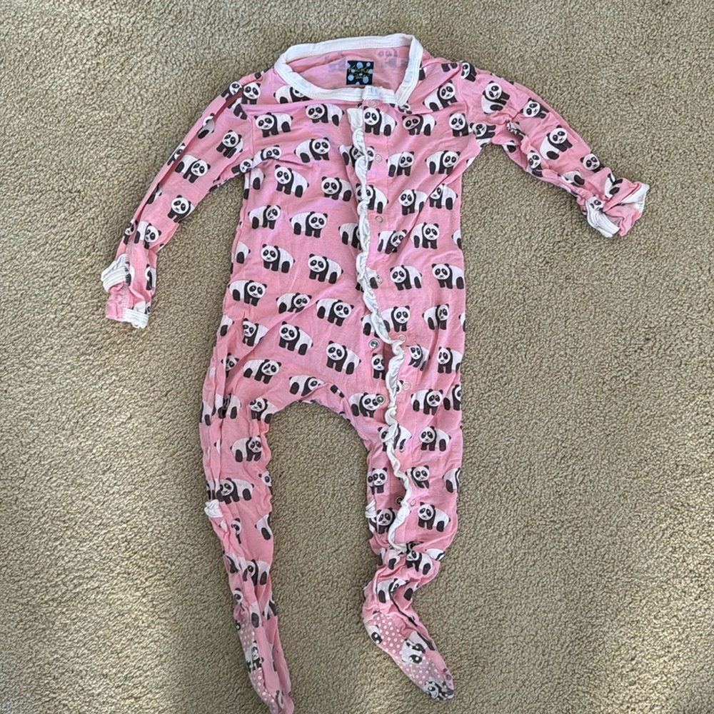 Kickee Pants panda print 12-18mo pink